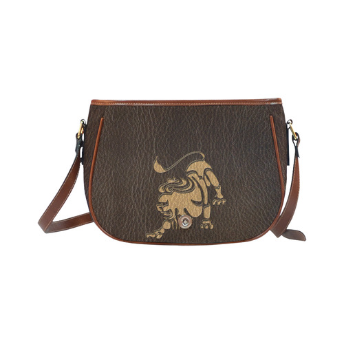 Leather-Look Zodiac Leo Saddle Bag/Large (Model 1649)