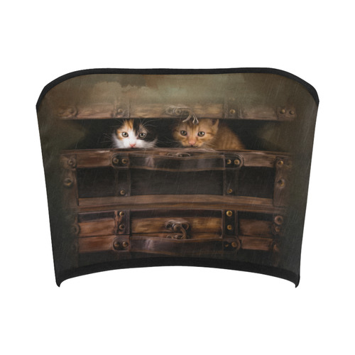 Little cute kitten in an old wooden case Bandeau Top