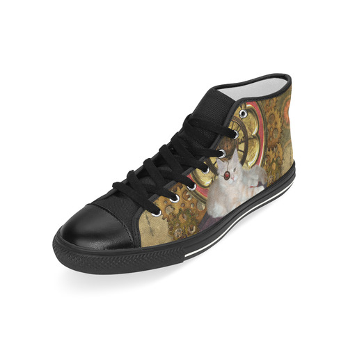 Steampunk, awseome cat clacks and gears Men’s Classic High Top Canvas Shoes (Model 017)