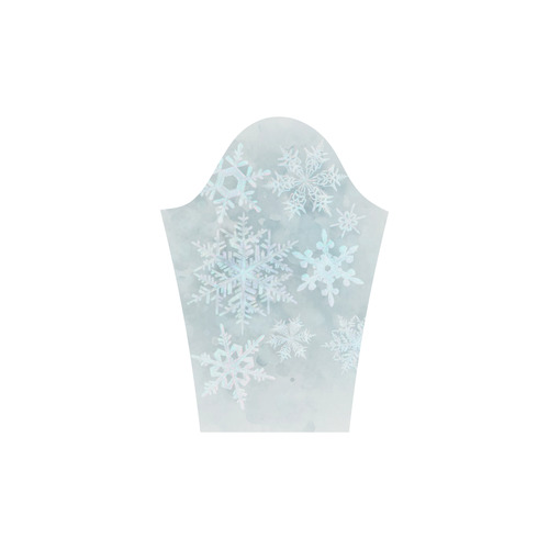 Snowflakes White and blue, Christmas Rhea Loose Round Neck Dress(Model D22)