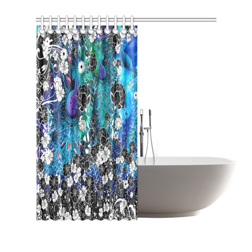Peacock Garden Colorful Shower Curtain by Juleez Shower Curtain 72"x72"