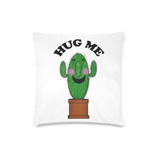 Hug Me Cactus Custom Zippered Pillow Case 16"x16"(Twin Sides)