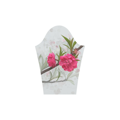 Peach blossom, original floral watercolor Rhea Loose Round Neck Dress(Model D22)