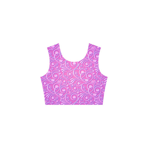 sweet hearts, hot pink Tethys Half-Sleeve Skater Dress(Model D20)