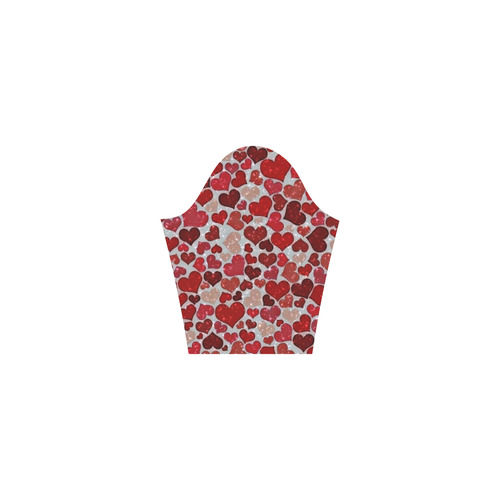 sparkling hearts, red Tethys Half-Sleeve Skater Dress(Model D20)