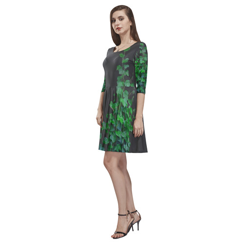 Vines, climbing plant watercolor Tethys Half-Sleeve Skater Dress(Model D20)