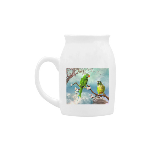 Funny cute parrots Milk Cup (Small) 300ml