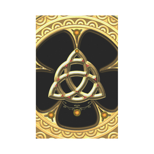 The celtic knote, golden design Garden Flag 12‘’x18‘’（Without Flagpole）