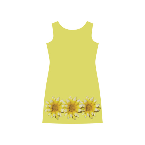 Yellow Flower, floral photography Rhea Loose Round Neck Dress(Model D22)