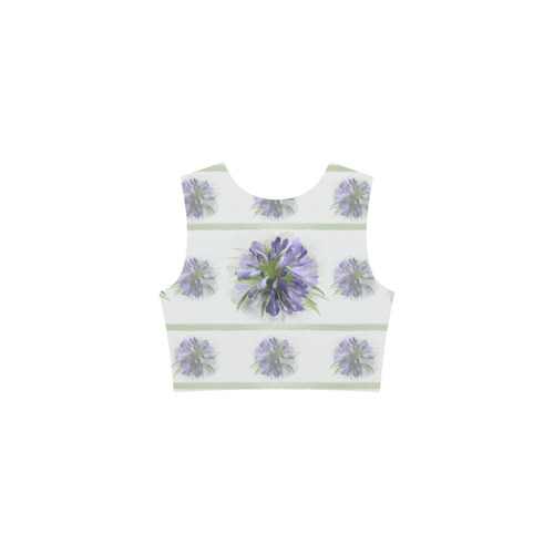 Delicate Small Purple Flowers, floral watercolor Tethys Half-Sleeve Skater Dress(Model D20)