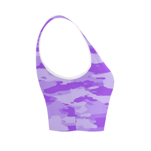 Purple Camo Women's Crop Top (Model T42)