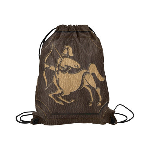 Leather-Look Zodiac Sagittarius Large Drawstring Bag Model 1604 (Twin Sides)  16.5"(W) * 19.3"(H)