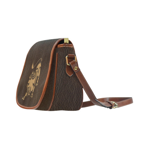 Leather-Look Zodiac Leo Saddle Bag/Large (Model 1649)