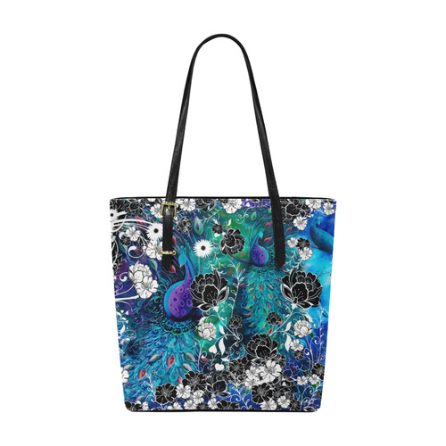 Peacock Colorful Garden Print Handbag Euramerican Tote Bag/Small (Model 1655)