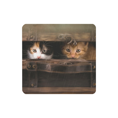 Little cute kitten in an old wooden case Women's Clutch Purse (Model 1637)