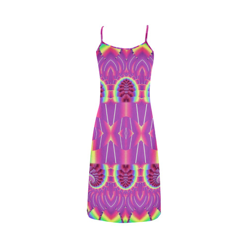 fractal patter -Unicorn-style-Annabellerockz-sumer-dress Alcestis Slip Dress (Model D05)