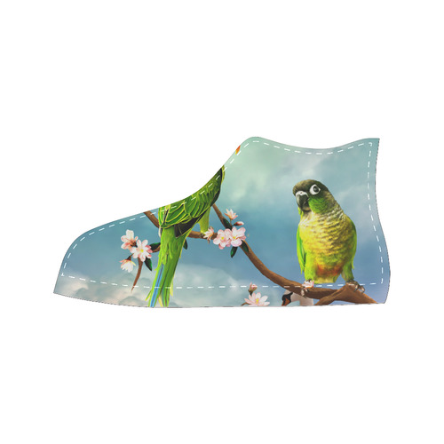 Funny cute parrots Men’s Classic High Top Canvas Shoes (Model 017)