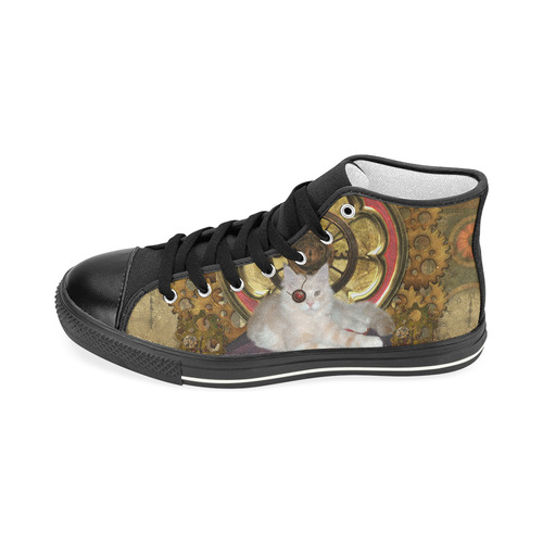 Steampunk, awseome cat clacks and gears Men’s Classic High Top Canvas Shoes (Model 017)