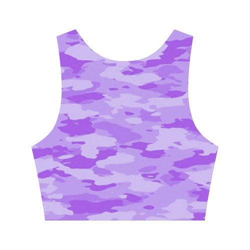 Purple Camo Women's Crop Top (Model T42)