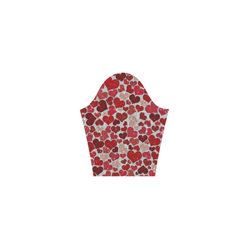 sparkling hearts, red Tethys Half-Sleeve Skater Dress(Model D20)