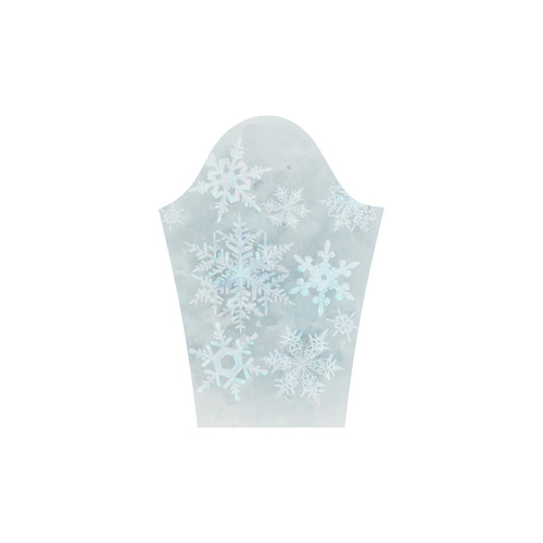 Snowflakes White and blue, Christmas Rhea Loose Round Neck Dress(Model D22)