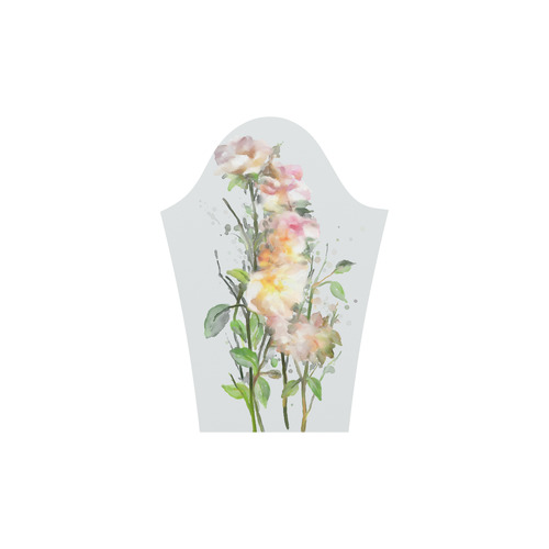 Blend Roses, floral watercolor Rhea Loose Round Neck Dress(Model D22)