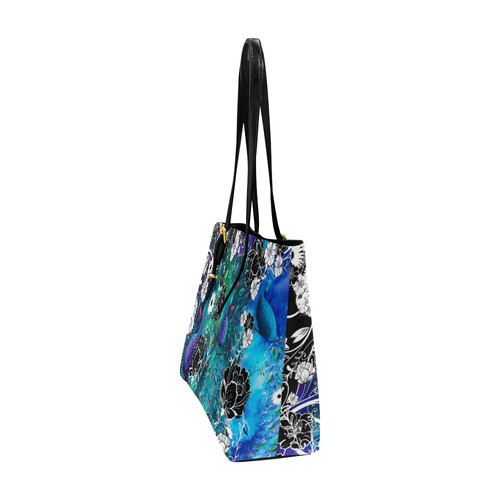 Peacock Colorful Garden Print Handbag by Juleez Euramerican Tote Bag/Large (Model 1656)