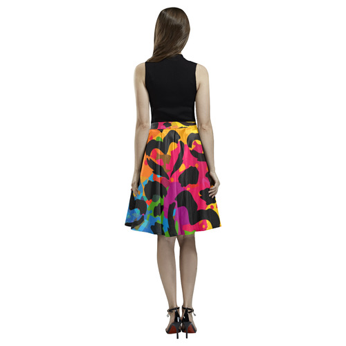 Colorful Hearts Melete Pleated Midi Skirt (Model D15)