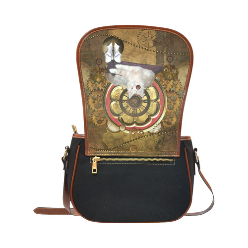 Steampunk, awseome cat clacks and gears Saddle Bag/Small (Model 1649)(Flap Customization)