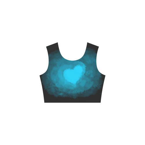 Blue Fluffy Heart, Valentine Tethys Half-Sleeve Skater Dress(Model D20)