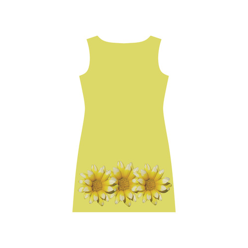 Yellow Flower, floral photography Rhea Loose Round Neck Dress(Model D22)