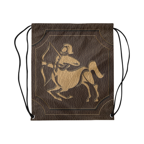 Leather-Look Zodiac Sagittarius Large Drawstring Bag Model 1604 (Twin Sides)  16.5"(W) * 19.3"(H)