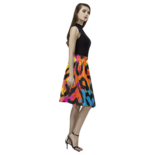 Colorful Hearts Melete Pleated Midi Skirt (Model D15)