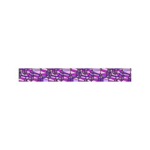 Purple Leaves Mosaic Melete Pleated Midi Skirt (Model D15)