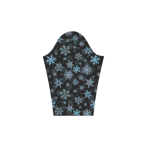 Snowflakes, Blue snow, Christmas Rhea Loose Round Neck Dress(Model D22)