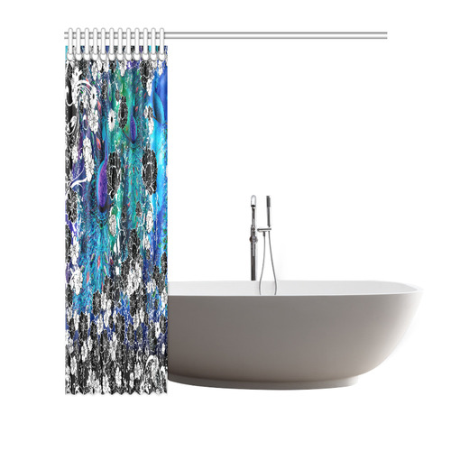 Peacock Garden Colorful Shower Curtain by Juleez Shower Curtain 72"x72"