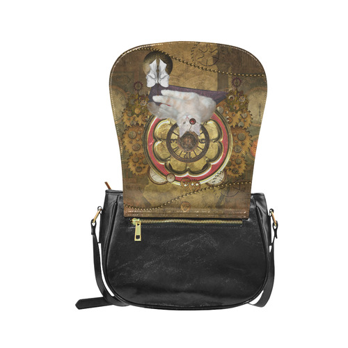 Steampunk, awseome cat clacks and gears Classic Saddle Bag/Large (Model 1648)