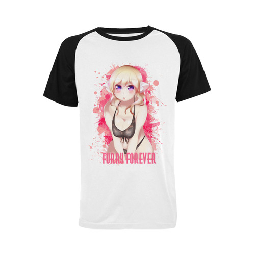 Blonde Hair Bikini Furry Girl Men's Raglan T-shirt (USA Size) (Model T11)