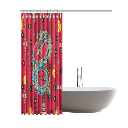 Dragon by Nico Bielow Shower Curtain 69"x84"