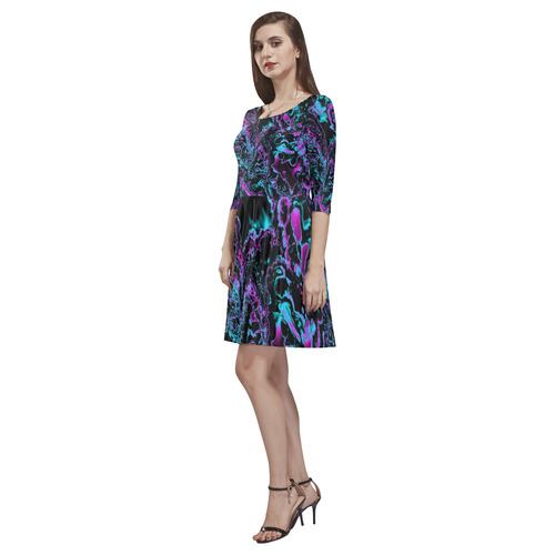 power fractal B by JamColors Tethys Half-Sleeve Skater Dress(Model D20)