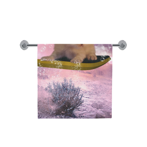 Funny surfing kitten Bath Towel 30"x56"