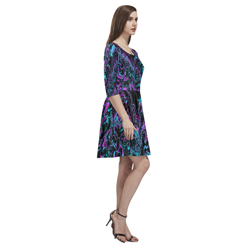 power fractal B by JamColors Tethys Half-Sleeve Skater Dress(Model D20)