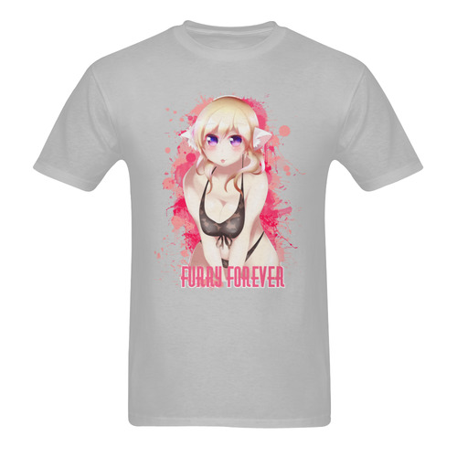 Blonde Hair Bikini Furry Girl Men's T-Shirt in USA Size (Two Sides Printing)