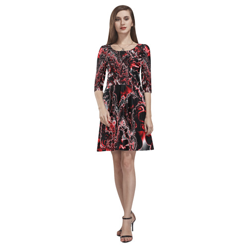 power fractal A by JamColors Tethys Half-Sleeve Skater Dress(Model D20)