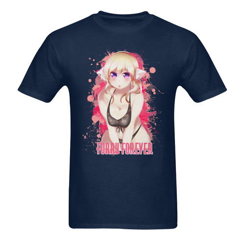 Blonde Hair Bikini Furry Girl Men's T-Shirt in USA Size (Two Sides Printing)