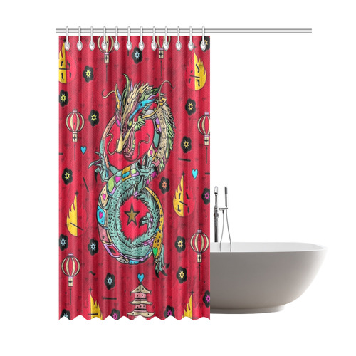 Dragon by Nico Bielow Shower Curtain 69"x84"