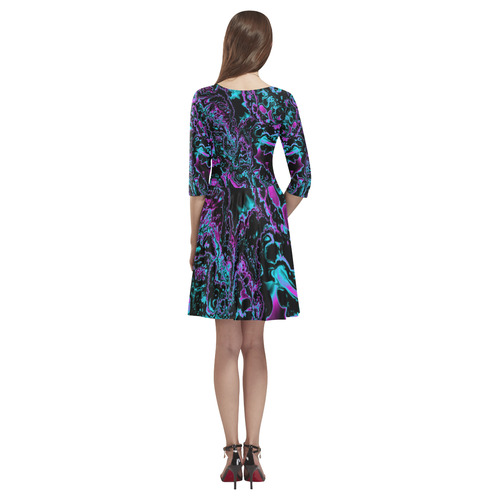 power fractal B by JamColors Tethys Half-Sleeve Skater Dress(Model D20)