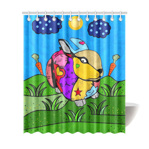 A Rabbit by Nico Bielow Shower Curtain 72"x84"