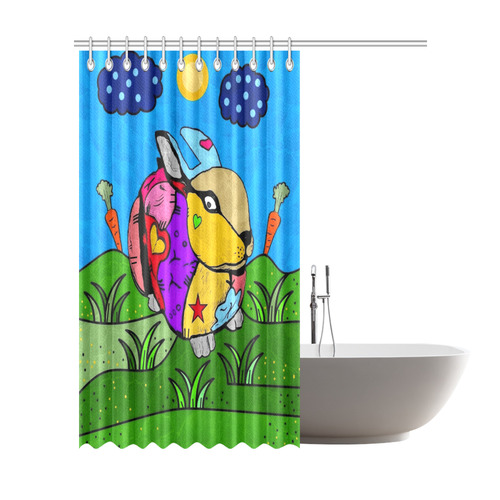 A Rabbit by Nico Bielow Shower Curtain 72"x84"