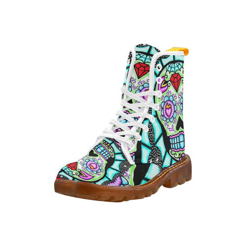 Sugar Skull Martin Boots For Women Model 1203H